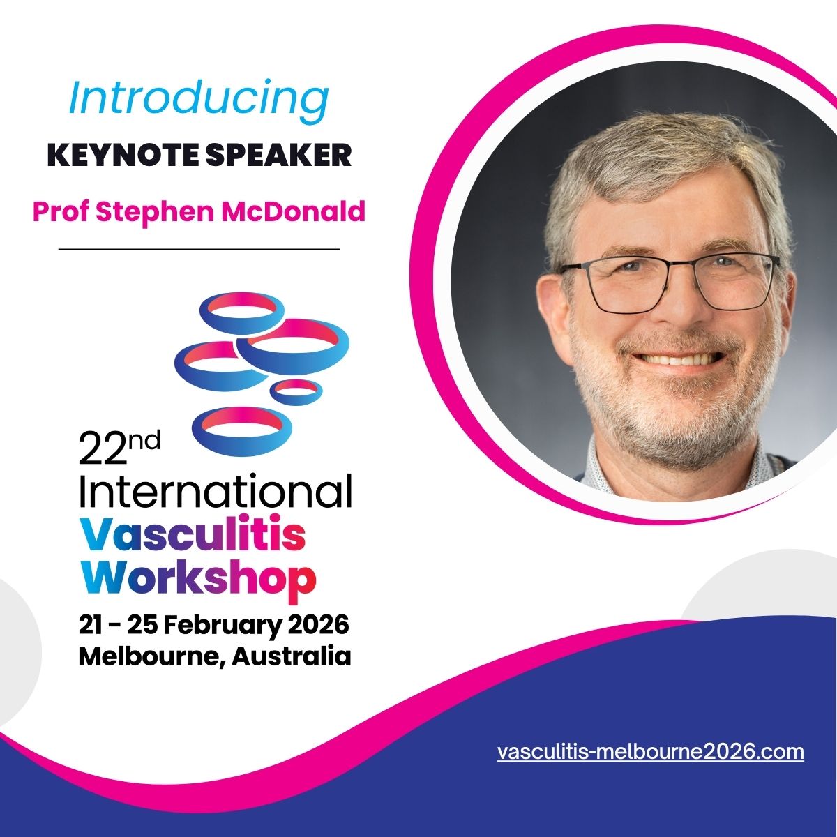 Vasculitis Melbourne 2026 Keynote Speaker Prof Stephen McDonald